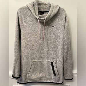 Nike Cowl Neck Light Grey Tech Hoodie  Size Large